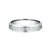 Comfort Fit Hammered Center Polished Edge Men's Wedding Band in White Gold - Image 2
