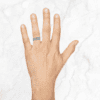 White Gold Men's Wedding Band with Enamel Accent - 6mm - Size 10 - Image 5