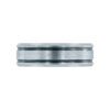 White Gold Men's Wedding Band with Enamel Accent - 6mm - Size 10 - Image 2