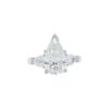 Three Stone Collection â Pear Shaped with Pear Side Stones Engagement Ring in Platinum - Image 2