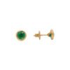 0.90 Carat Emerald Bezel Stud Earrings in Yellow Gold - Image 3