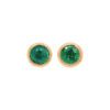0.90 Carat Emerald Bezel Stud Earrings in Yellow Gold - Image 2