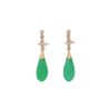 0.40 Carat Diamond and Jade Drop Earrings in Yellow Gold - Image 2