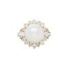 South Sea Pearl and 2.22 Carat Diamond Halo set Ring in Yellow Gold - 12mm - Image 2