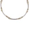 Two Tone Herringbone Link Necklace in White and Yellow Gold - Image 3
