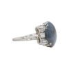 23.68 Carat Oval Cabochon Star Blue Sapphire with Diamond Ring in Platinum - Image 4