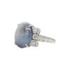23.68 Carat Oval Cabochon Star Blue Sapphire with Diamond Ring in Platinum - Image 3