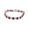 20.95 Carat Oval cut Ruby with 5.12 Carat Alternating Diamond Bracelet in White Gold - Image 3