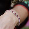 20.95 Carat Oval cut Ruby with 5.12 Carat Alternating Diamond Bracelet in White Gold - Image 4