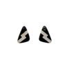 1.56 Carat Diamond Black Enamel Earring in Yellow Gold - Image 2