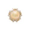 3.00 Carat Mixed Cut Diamond Halo with 14mm Golden South Sea Pearl in Yellow Gold - Image 2