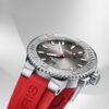 Aquis Date Relief Grey Dial 43.5mm on Red Rubber Strap - Image 4