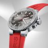Aquis Date Relief Grey Dial 43.5mm on Red Rubber Strap - Image 6