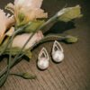 M Collection White South Sea Cultured Pearl and Diamond Earrings in White Gold - 11mm - Image 4