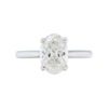 Solitaire Collection â 2.01 Carat Round Oval Cathedral set Diamond Engagement Ring in Platinum - Image 2