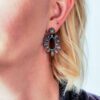 Rainbow 9.36 Carat Rose Cut Sapphires and Diamond Drop Earrings - Image 5