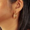 Rainbow 3.28 Carat Rose cut Multi Color Sapphire Hoops in Yellow Gold - Image 4