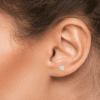 0.69 Carat Princess Cut Diamond Stud Earrings in White Gold - Image 3