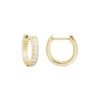 0.27 Carat Full Cut Diamond Huggie Earrings in Yellow Gold - Image 2