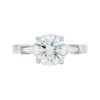 Three-Stone Collection - Round Brilliant cut Diamond with Baguette Side Stones in Platinum - Image 2