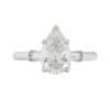 Three Stone Collection â 1.51 carat Pear Shape with 0.24 Carat Tapered Baguette Diamonds in Platinum - Image 2