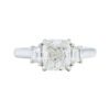 Three Stone Collection â 1.70 carat Cushion cut with 0.40 Carat Trapezoid Diamonds in Platinum - Image 2
