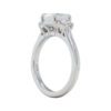 Three Stone Collection â 1.70 carat Cushion cut with 0.40 Carat Trapezoid Diamonds in Platinum - Image 3