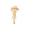 0.15 Carat Diamond Ring Depicting Hands Holding Heart in Yellow Gold - Image 3