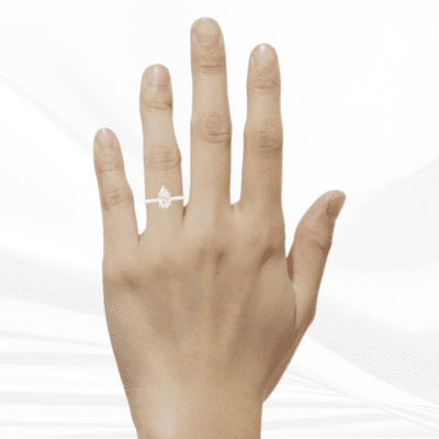 Solitaire Collection – 1.25 Carat Pear Shape Diamond Engagement Ring in Platinum