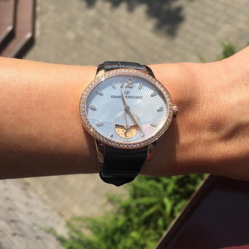 Cat's Eye Day and Night Mother of Pearl Dial Diamond Bezel in Rose Gold