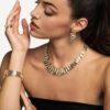 Arena 49.90 Carat Graduating Diamond Bar Necklace in Yellow Gold - Image 2