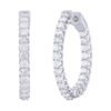 2.20 Carat Diamond In and Out Hoop Earrings in White Gold - Image 2