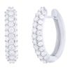 2.48 Carat Three Row PavÃ© set Diamond Hoop Earrings in White Gold - Image 2