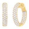 2.54 Carat Three Row PavÃ© set Diamond Hoop Earrings in Yellow Gold - Image 2