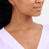 0.30 Carat Round Brilliant and Baguette cut Diamond Hexagon Pendant Necklace in White Gold - Image 3