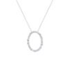 0.29 Carat Round Brilliant and Baguette cut Diamond Oval Pendant Necklace in White Gold - Image 2