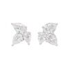 3.00 Carat Pear Shape Cluster Diamond Stud Earrings in White Gold - Image 2