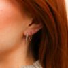 Poppy Rae Pebble U Hoop Earrings in Yellow Gold - Image 3