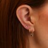 Poppy Rae Pebble U Hoop Earrings in Yellow Gold - Image 4