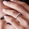 0.90 carat Emerald cut East to West Diamond Half Eternity Band in White Gold - Image 4