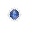 8.71 Oval Blue Sapphire with 1.44 carat Diamond Halo Ring in Platinum - Image 2