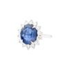 8.71 Oval Blue Sapphire with 1.44 carat Diamond Halo Ring in Platinum - Image 4