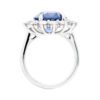 8.71 Oval Blue Sapphire with 1.44 carat Diamond Halo Ring in Platinum - Image 5
