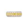 3.72 carat Princess cut Fancy Intense Yellow with White Round Diamond Wedding Ring in Platinum/Gold - Image 2