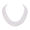 Akoya Cultured A Pearl Graduated Triple Strand Necklace in White Gold - 9x7mm - Image 2