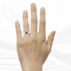 1.31 carat Oval Blue Sapphire and Two Oval Diamond Side Stones Ring in Platinum - Image 5