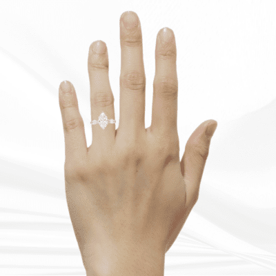 2.18 carat Marquise cut with Oval and Marquise Side stones Engagement Ring in Platinum
