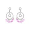 Briolette cut Pink Sapphires and 0.84 carat Diamond Chandelier Earrings in White Gold - Image 2
