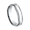 Comfort Fit with Polished Round Edge Men's Wedding Band in White Gold (6mm) - Image 3