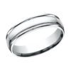Comfort Fit with Polished Round Edge Men's Wedding Band in White Gold (6mm) - Image 4